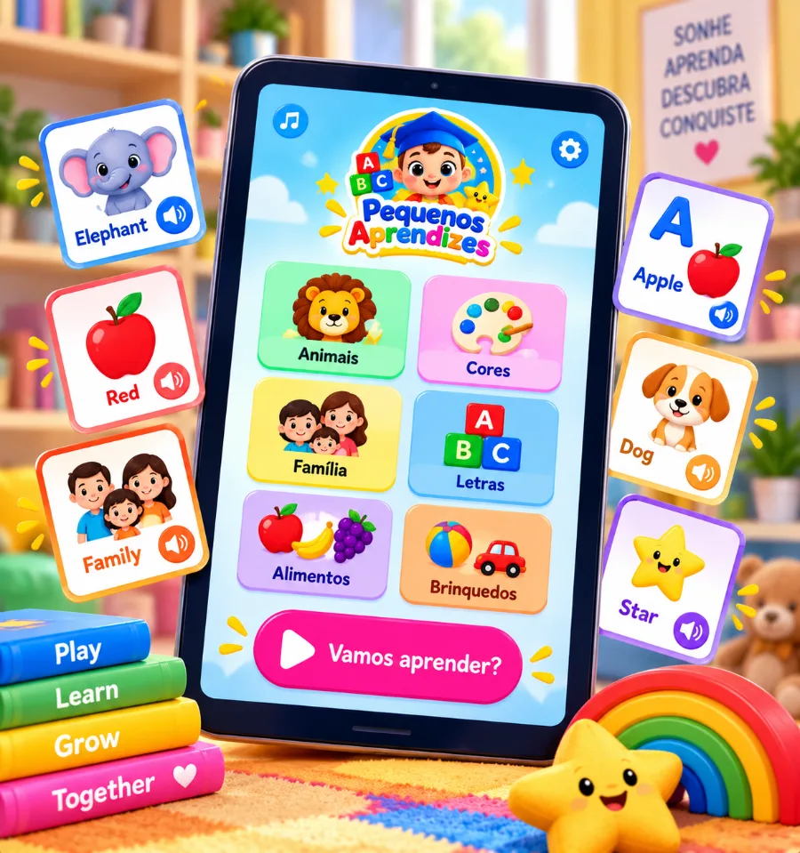 O app na mão da criança