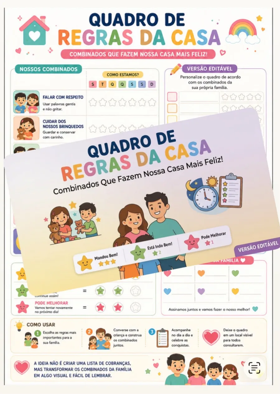 BÔNUS 3: QUADRO DE REGRAS DA CASA.